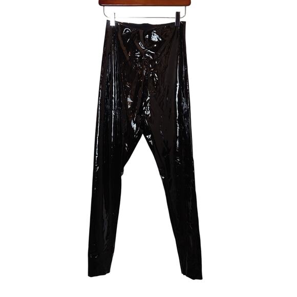 Commando Pants - Commando Womens Sz S Black Faux Patent Leather Leggings Skinny Compression Pants